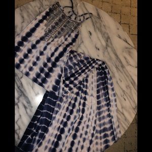 Tie dye maxi dress stretch low back design straps